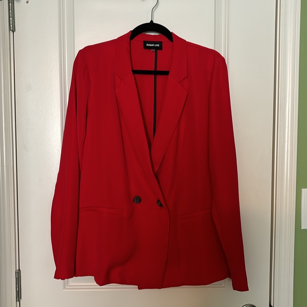 VICI Red My Mind Blazer in Red Size Medium